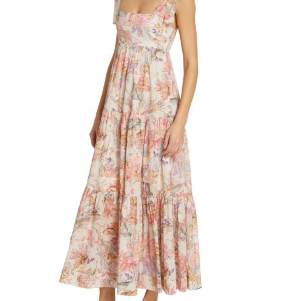 Zimmermann Midi Tie Shoulder Dress - Picture 2 of 7